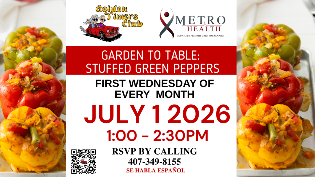 Free for Seniors Garden to Table: Stuffed Green peppers with Golden Timers